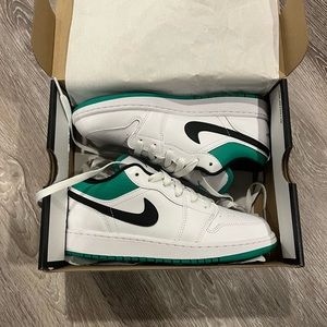 low green jordans new with box